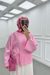 Sare Fashion Side Tie Strawberry Kimono Pink