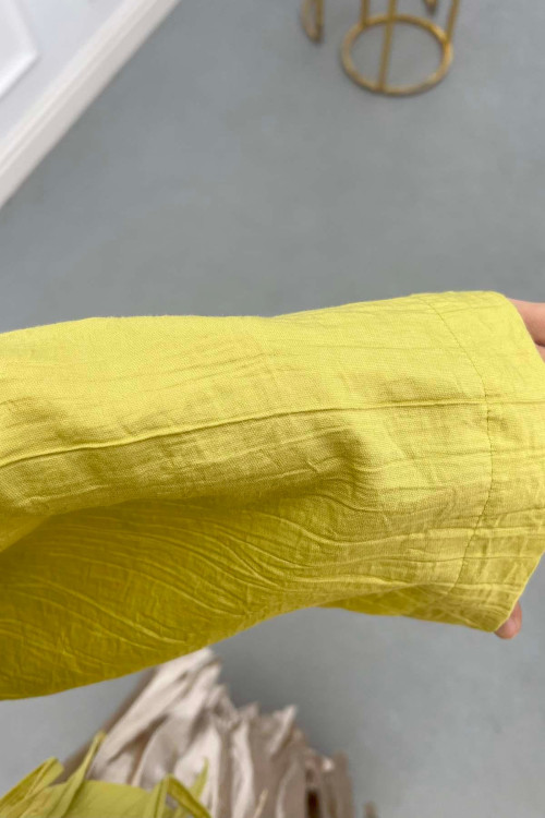 Sare Fashion Side Tie Strawberry Kimono Yellow