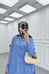 Sare Fashion Side Tie Strawberry Suit Blue