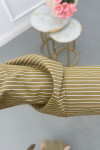 Sare Fashion Side Tie Striped Dress Camel