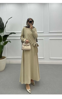 Sare Fashion Side Tie Skirt Suit Beige