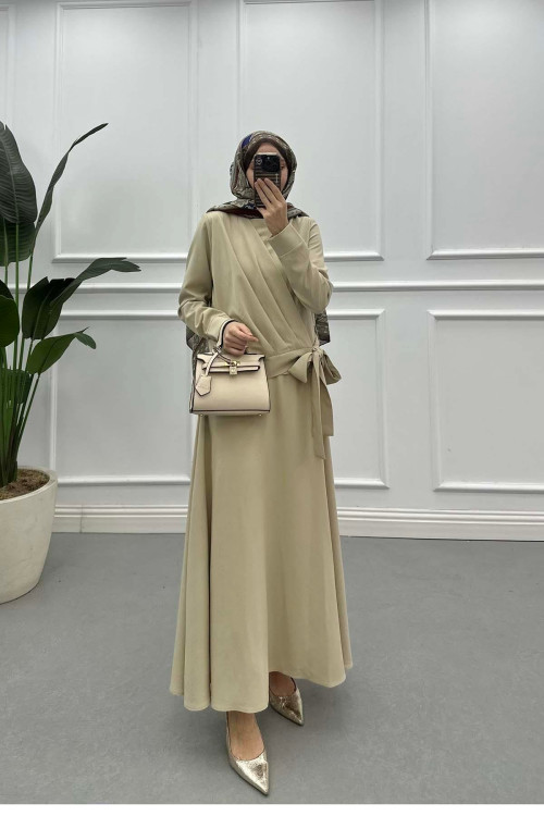 Sare Fashion Side Tie Skirt Suit Beige Sare Fashion Side Tie Skirt Suit Beige