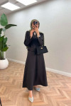 Sare Fashion Side Tie Skirted Suit Black