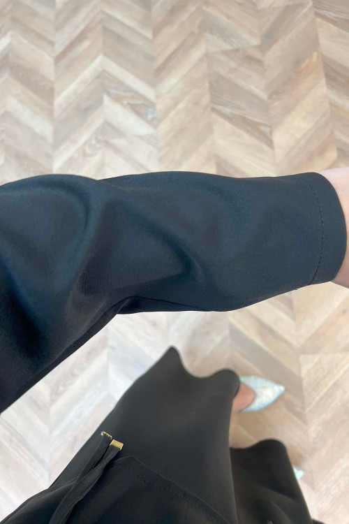 Sare Fashion Side Tie Skirted Suit Black