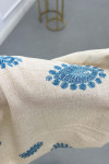 Sare Fashion Half Button Patterned Viscose Dress Blue