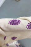 Sare Fashion Half Button Patterned Viscose Dress Purple