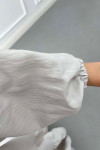 Sare Fashion Half Button Parachute Dress Light Grey