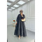 Sare Fashion Half Button Parachute Dress Black