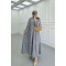 Sare Fashion Half Button Placket Dress Gray