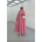 Sare Fashion Half Button Placket Dress Pink