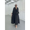 Sare Fashion Half Button Placket Dress Black
