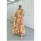 Sare Fashion Half Button Viscose Dress Yellow