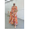 Sare Fashion Half Button Viscose Dress Orange