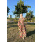 Sare Fashion Half Button Patterned Viscose Dress Multicolor