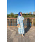 Sare Fashion Half Button Patterned Viscose Dress Blue