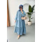 Sare Fashion Half Button Denim Dress Blue