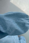 Sare Fashion Half Button Denim Dress Blue