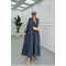 Sare Fashion Half Button Tencel Dress Smoke
