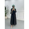 Half Button Tencel Dress Black