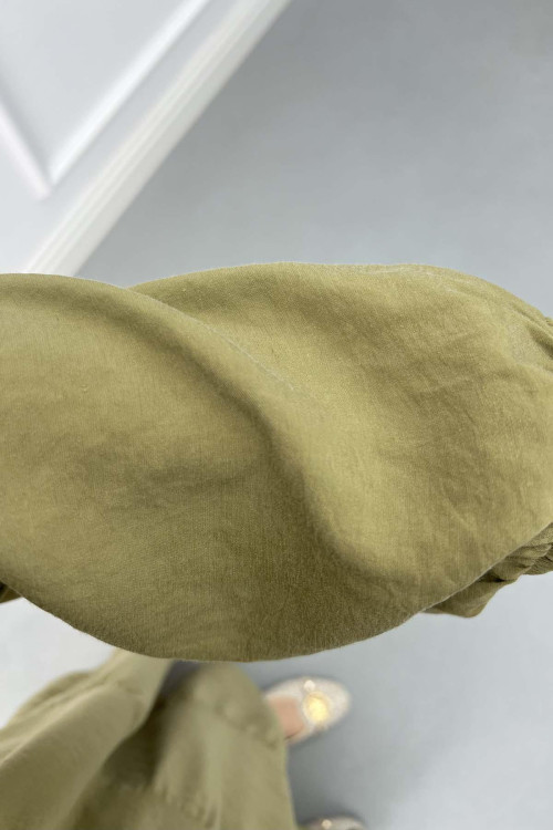 Half Button Tencel Dress Soft Green