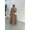 Half Button Tencel Dress Mink