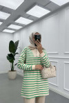 Sare Fashion Half Zipper Collar Sweatshirt Green