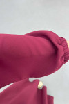 Sare Fashion Vest Detailed Tie Dress Burgundy