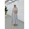 Sare Fashion Vest Detailed Tie Dress Gray
