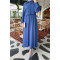 Sare Fashion Vest Detailed Tie Dress Blue