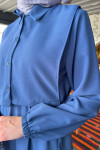 Sare Fashion Vest Detailed Tie Dress Blue
