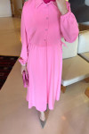 Sare Fashion Vest Detailed Tie Dress Pink