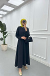 Sare Fashion Vest Detailed Tie Dress Black