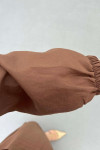 Sare Fashion Vest Detailed Tied Parachute Dress Brown