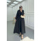 Sare Fashion Vest Detailed Tied Parachute Dress Black