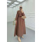 Sare Fashion Vest Detailed Tied Parachute Dress Brown