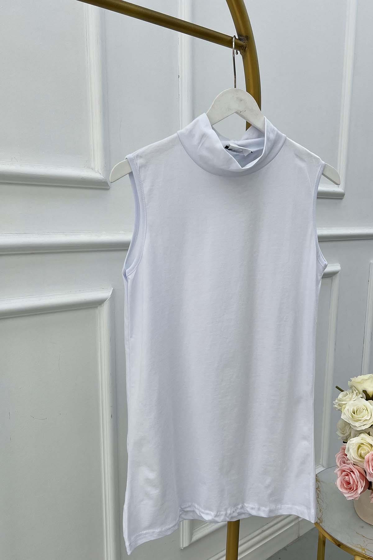 Sare Fashion High Collar Sleeveless Underwear White