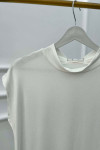 Sare Fashion High Collar Sleeveless Underwear White