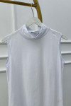 Sare Fashion High Collar Sleeveless Underwear White