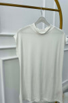 Sare Fashion High Collar Sleeveless Underwear White