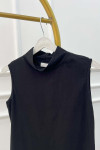 Sare Fashion High Collar Sleeveless Underwear Black