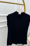 Sare Fashion High Collar Sleeveless Underwear Black