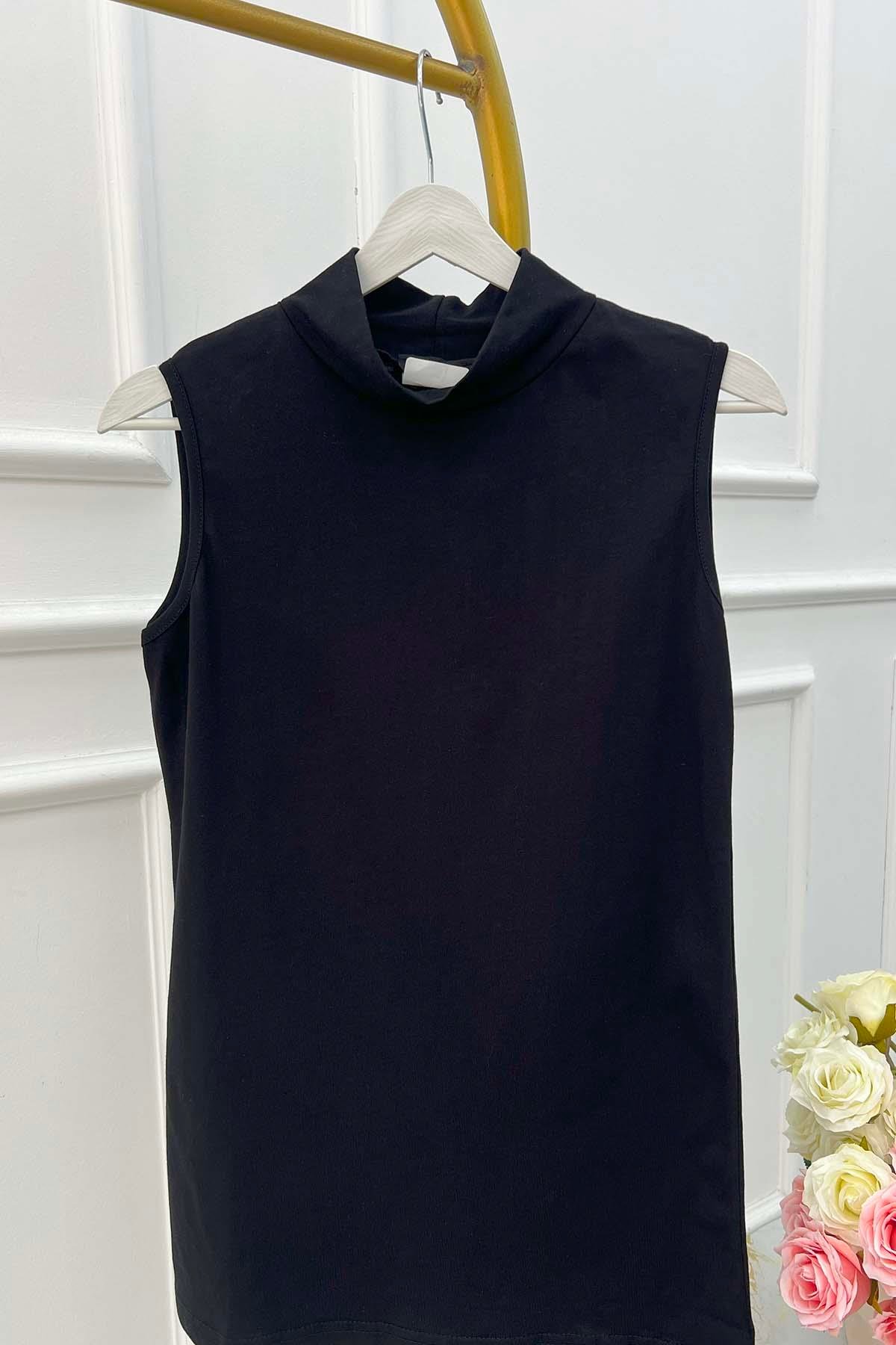 Sare Fashion High Collar Sleeveless Underwear Black