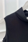 Sare Fashion High Collar Sleeveless Underwear Black