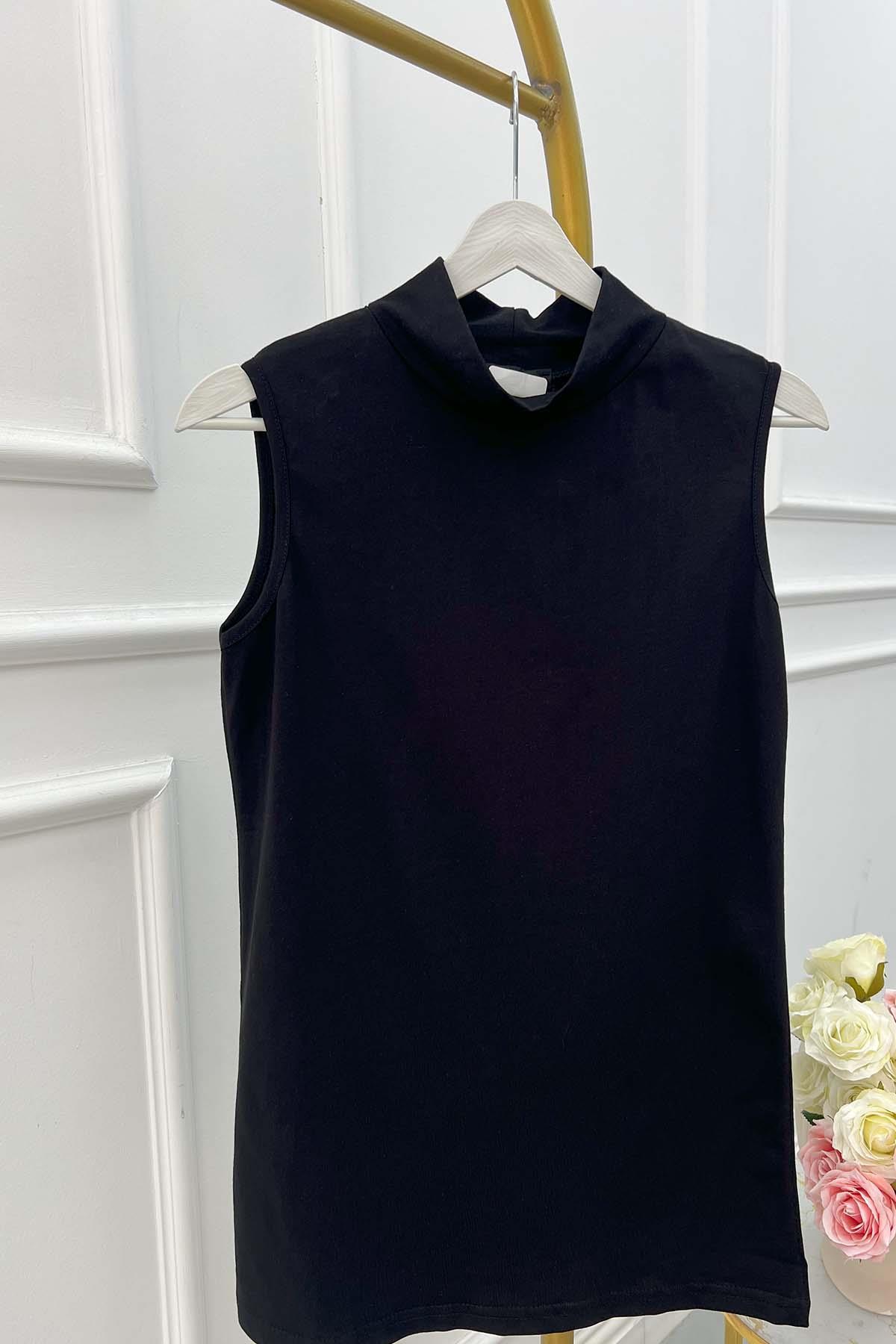 Sare Fashion High Collar Sleeveless Underwear Black