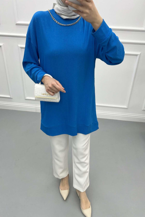 Chain Blouse Blue